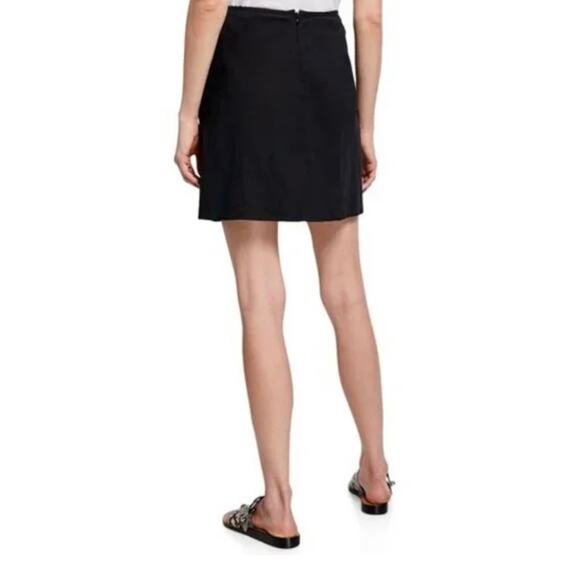 A.L.C. Black Mini Skirt Asymmetrical Ruching Construction  with U-ring Detail - Picture 4 of 11